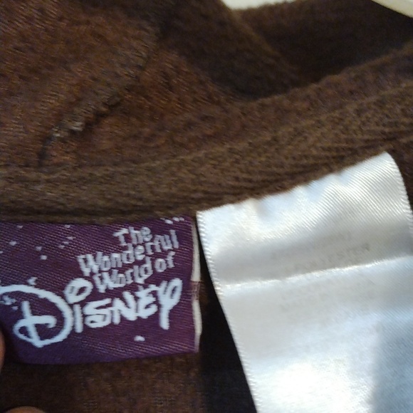 Disney Winnie the Pooh brown zip up fleece hoodie size 26/28 - Picture 4 of 5